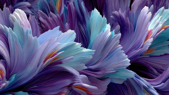 Abstract floral design with flowing, layered, pastel colours
