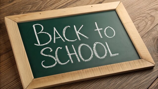 Wooden Framed Chalkboard With Back to School Message