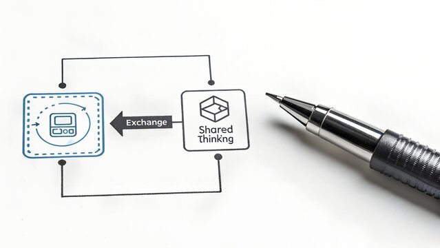 Close up of diagram and pen for business strategy concepts