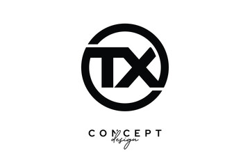 TX Creative Circle Monogram Logo Design – Modern Branding Concept
