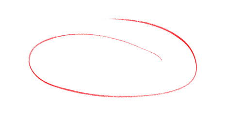 Hand drawn red pencil lines, circles, stripes and squiggly lines on transparent background.