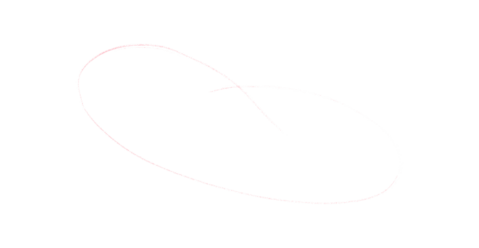 Hand drawn pink pencil lines, circles, stripes and squiggly lines on transparent background.