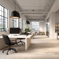 A modern office interior in a big company