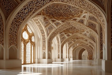 Intricate Flat Pattern Design in Madrasa Style Showcases Stunning Craftsmanship Generative AI