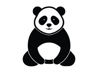 panda sitting silhouette vector icon