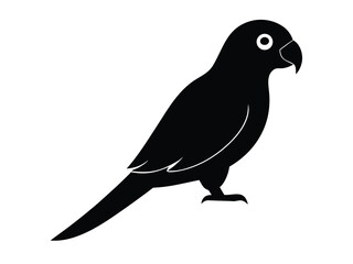 parrot perched silhouette vector icon