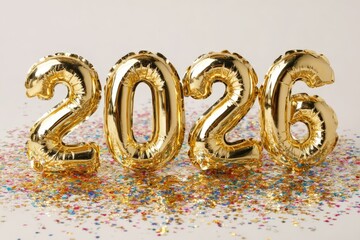golden metallic numbers spelling 2026