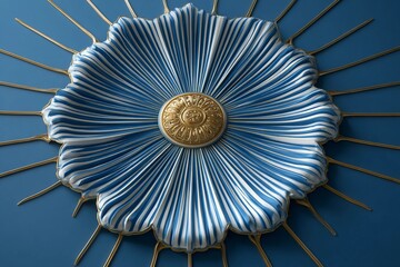 Elegant Star Medallion in White and Gold With Intricate Design and Background Generative AI