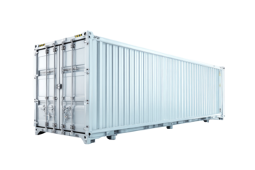 Large white shipping container