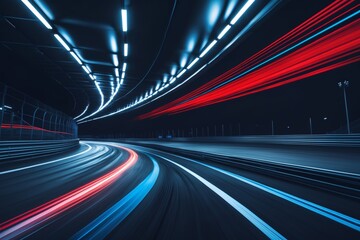 Obraz premium Abu Dhabi F1 Racing Circuit Motion Blur Floodlights