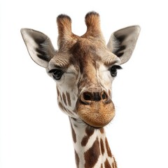 Fototapeta premium A close-up of a giraffe, showcasing its unique pattern and gentle eyes