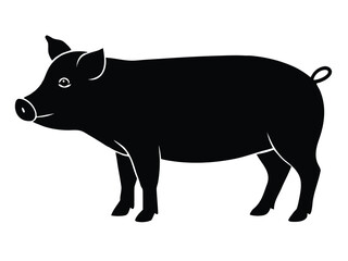 pig standing silhouette vector icon