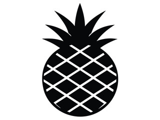 Obraz premium pineapple cut silhouette vector icon