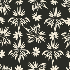 Colorful hibiscus flower with tropical leaf seamless pattern design for summer holidays background
