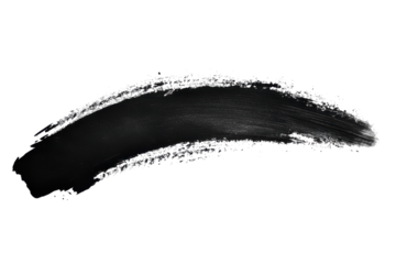 Dark grey brush stroke texture isolated on transparent background. Black watercolor brush stroke isolated on white background.