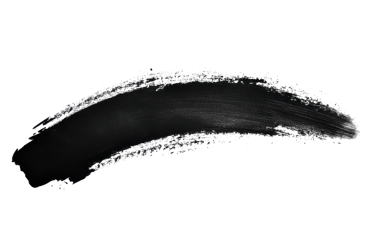 Dark grey brush stroke texture isolated on transparent background. Black watercolor brush stroke isolated on white background.