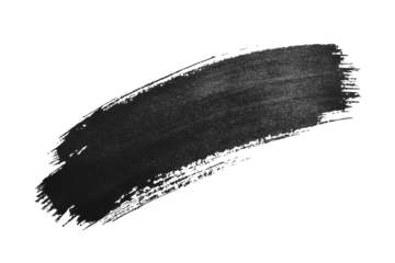 Dark grey brush stroke texture isolated on transparent background. Black watercolor brush stroke isolated on white background.