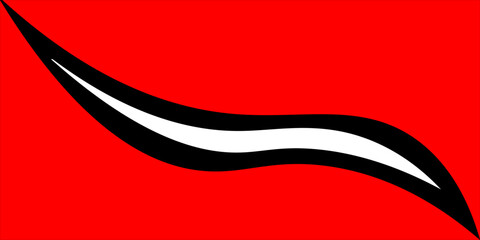 Flag of Trinidad and Tobago. With waving effect
