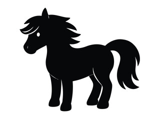 pony standing silhouette vector icon