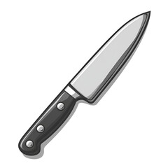 Obraz premium Kitchen knife illustration grayscale