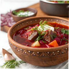 side view of traditional russian or ukrainian red