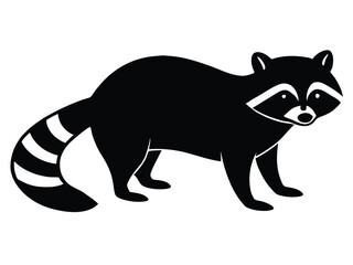 raccoon standing silhouette vector icon