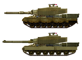 A collection of MBT concepts (top: Leopard 1A6, bottom: Europanzer MkII). Individual images, in full size, can be found in the portfolio or by name in the site search