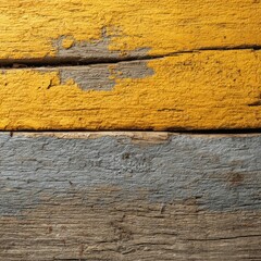 Weathered yellow and gray wood planks, showcasing a blend of textures and hues