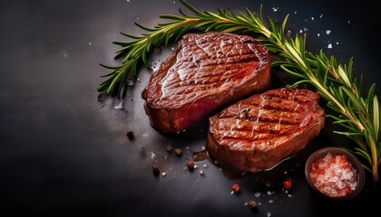 Fresh Red Meat Steaks Presenting A Vibrant Culinary Delight