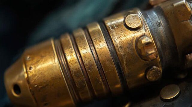 A close-up shot of a metal object on a table, suitable for use in product photography or as an example in instructional content