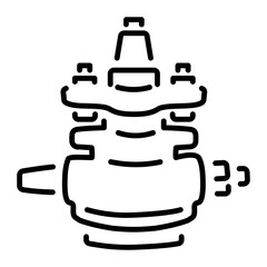 A linear style icon representing extraction pump