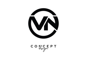 VN Creative Circle Monogram Logo Design – Modern Branding Concept