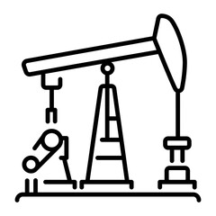 A line style icon showing oil well