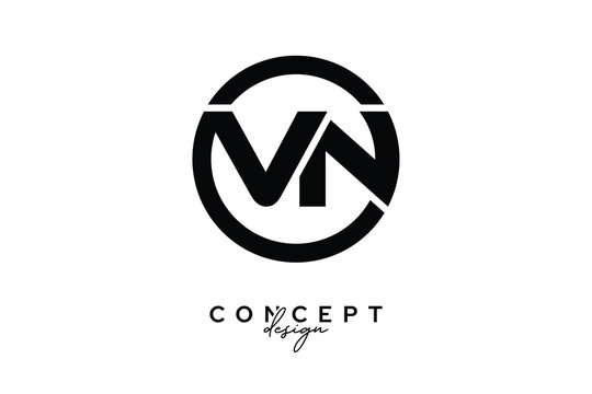 VN Creative Circle Monogram Logo Design &ndash; Modern Branding Concept