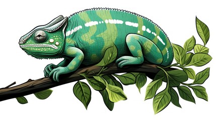 Obraz premium Colorful chameleon on branch