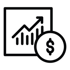 chart and money outline icon vector design good for web or mobile app