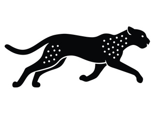 sprinting cheetah silhouette vector icon