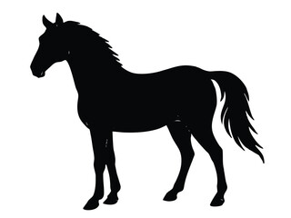 standing horse silhouette vector icon