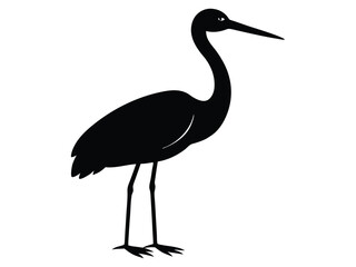 stork standing silhouette vector icon