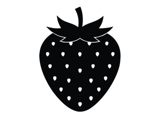 strawberry silhouette vector icon