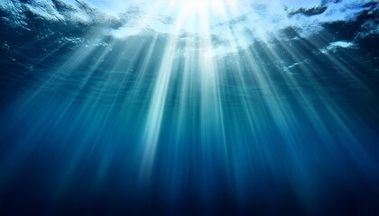 Obraz premium Sunbeam Vertical Abstract Underwater Backgrounds In The Sea