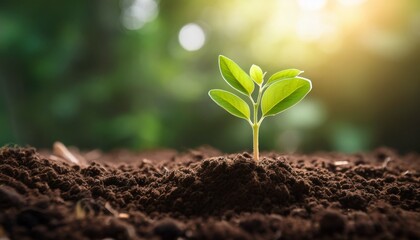 Growing Seedling Sprout Tree In Soil Symbolizing New Life Green Future Sustainability And Environment Care