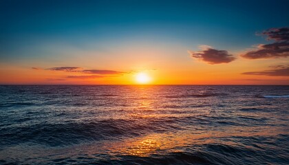Sunset Over The Sea Horizon