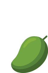 Vibrant green mango tropical fruit illustration