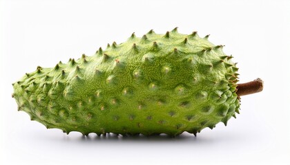 Fresh Guanabana Fruit Soursop Isolated On A White Background Exotic Tropical Fruit With Green Spiky Skin Perfect For Food Health Or Nature Related