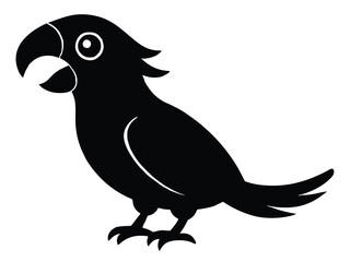 talking parrot silhouette vector icon