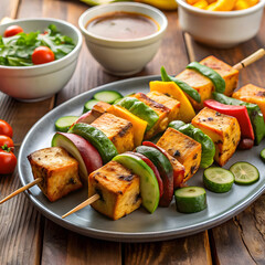 paneer tikka is an indian cuisine dish with grille