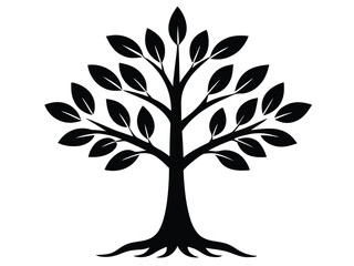 Obraz premium tree sapling silhouette vector icon