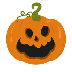 Jack O Lantern Pumpkin Cartoon Illustration for Halloween