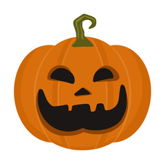 Spooky pumpkin cartoon drawing halloween isolated clipart Illustration